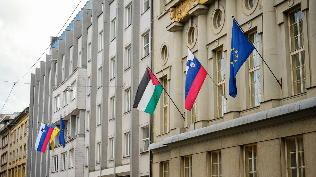 Slovenias new prime minister takes down Palestinian flag in proIsrael turn