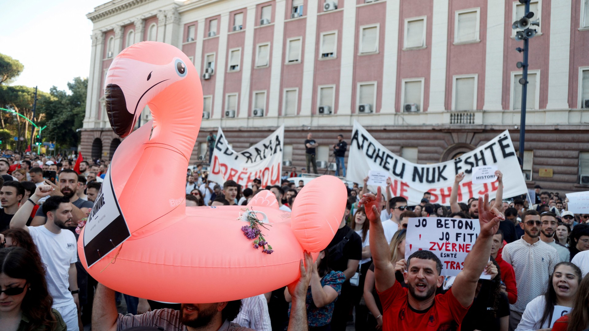 Albanians protest against Kushnerbacked project threatening the environment