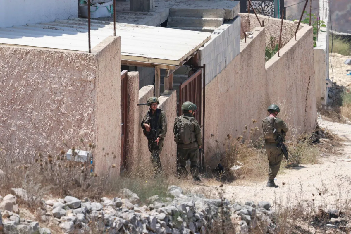 Israeli Troops Round up Palestinians in West Bank Village After Shootout Involving Settlers020 Israeli Troops Round up Palestinians in West Bank Village After Shootout Involving Settlers